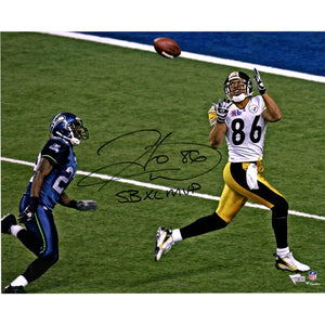 Hines Ward Pittsburgh Steelers Autographed 16" x 20" SB XL Catch Photograph with "SB XL MVP" Inscription