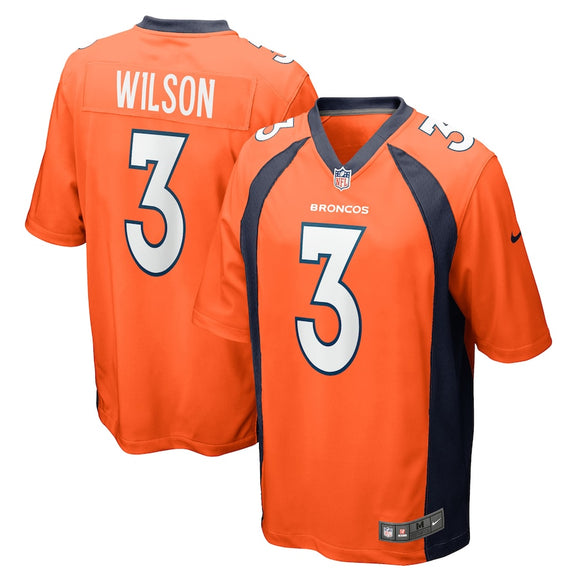 Men's Nike Russell Wilson Orange Denver Broncos - Game NFL Football Jersey