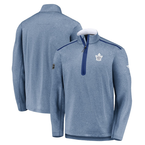 Toronto Maple Leafs Fanatics Branded Authentic Pro Travel & Training Quarter-Zip Jacket - Heathered Blue