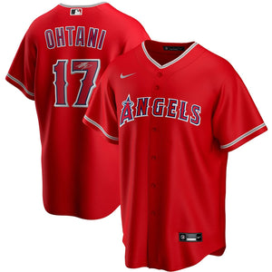 Shohei Ohtani Los Angeles Angels Autographed Red Nike MLB Baseball Replica Jersey