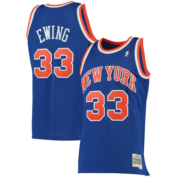 Men's New York Knicks Patrick Ewing Mitchell & Ness Blue Hardwood Classics 1991-92 Swingman Jersey