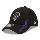 Men's Baltimore Ravens New Era Black 2021 NFL Sideline Home Logo 39THIRTY Flex Hat