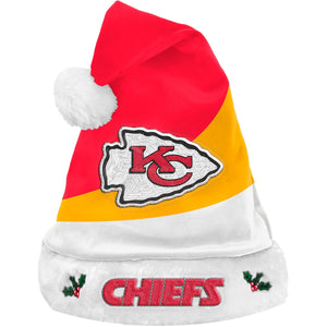 Kansas City Chiefs Logo Colorblock Santa Hat NFL Football by Forever Collectibles