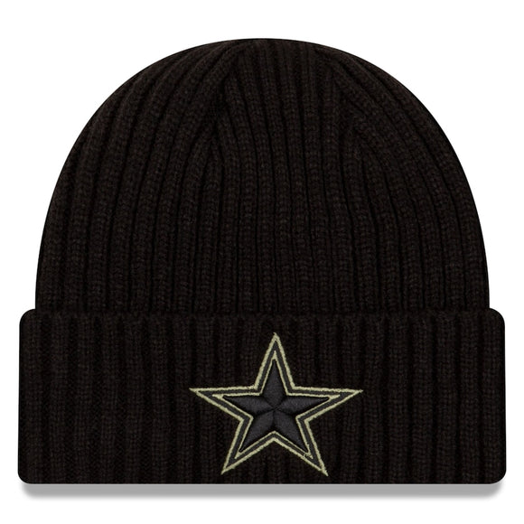 Men's Dallas Cowboys New Era Black 2020 Salute to Service Cuffed Knit Hat