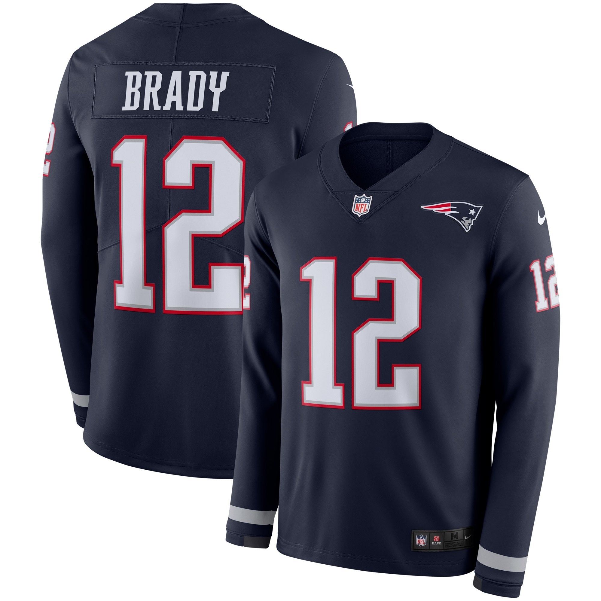 Men s New England Patriots Tom Brady Nike Therma Long Sleeve