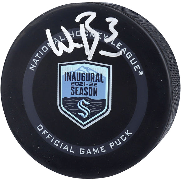 Will Borgen Seattle Kraken Autographed 2021-22 Inaugural Season Official Game Puck