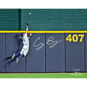 Cody Bellinger Los Angeles Dodgers Autographed 16" x 20" 2020 NLDS Game 2 Home Run Saving Catch Photograph