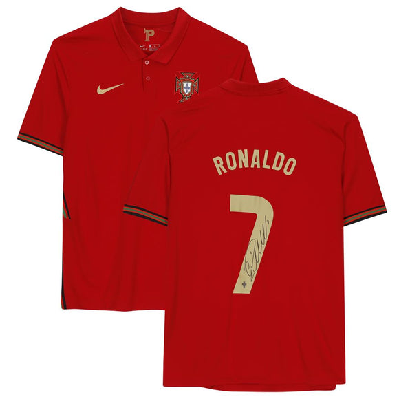 Cristiano Ronaldo Autographed Nike Team Portugal Soccer Red Jersey With Holofoil and COA