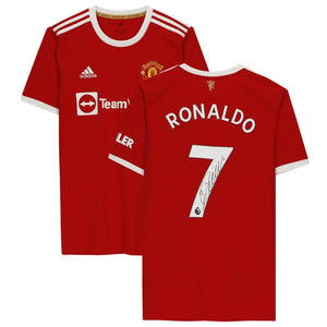 Cristiano Ronaldo Autographed Adidas Manchester United Soccer Red Jersey With Holofoil and COA