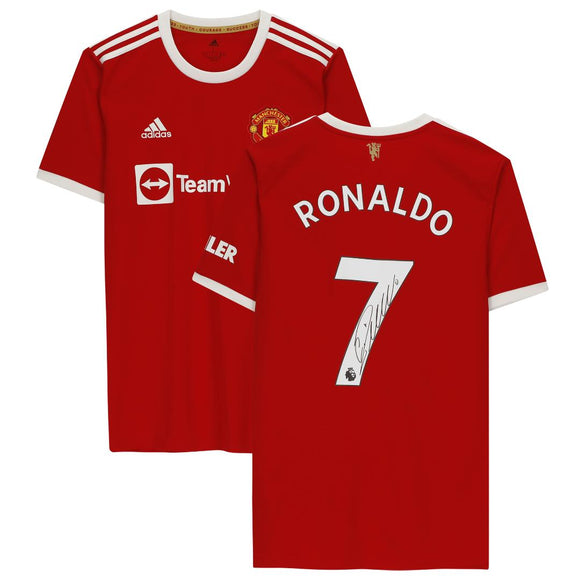 Cristiano Ronaldo Autographed Adidas Manchester United Soccer Red Jersey With Holofoil and COA