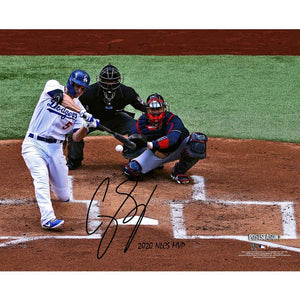 Corey Seager Los Angeles Dodgers Autographed 16" x 20" 2020 NLCS Game 6 Home Run Photograph with "2020 NLCS MVP" Inscription