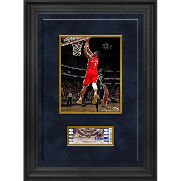 Zion Williamson New Orleans Pelicans Autographed Ticket from Debut Game & Picture Framed from January 22, 2020