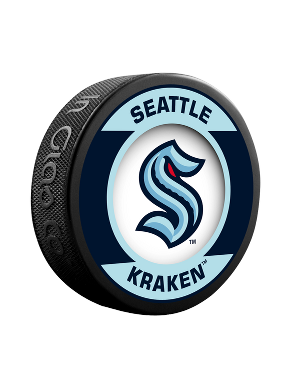 Unsigned Seattle Kraken Authentic Inglasco Retro Style Logo Model NHL Hockey Puck