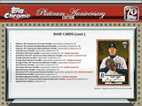 2021 Topps Chrome Platinum Anniversary Baseball Hobby Box 24 packs per box, 4 cards per pack