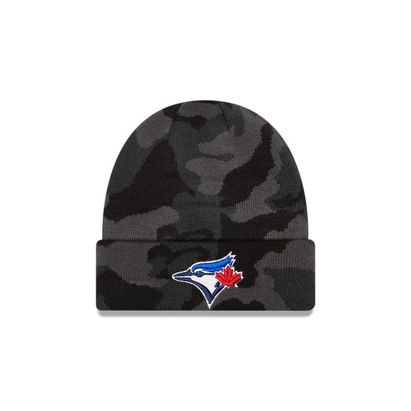 Men's New Era Charcoal Camo Toronto Blue Jays MLB Baseball D3 Beanie Knit Hat