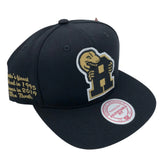 Toronto Raptors Mitchell & Ness NBA Black & Gold Basketball Graduation Snapback Hat