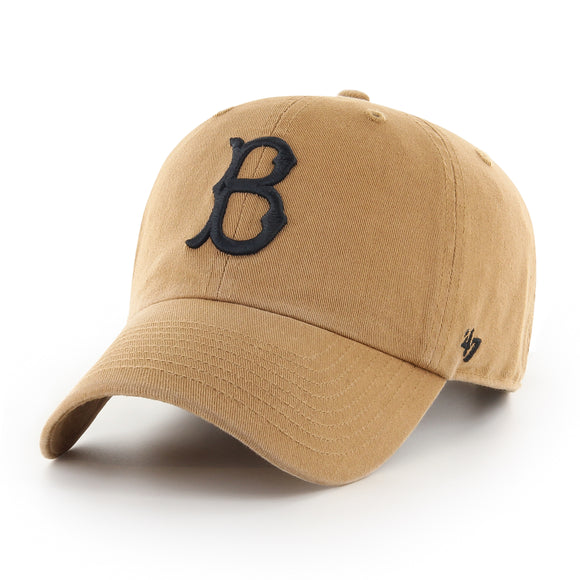 Men's Brooklyn Dodgers Dune Black Logo Clean up Adjustable Hat Cap One Size Fits Most