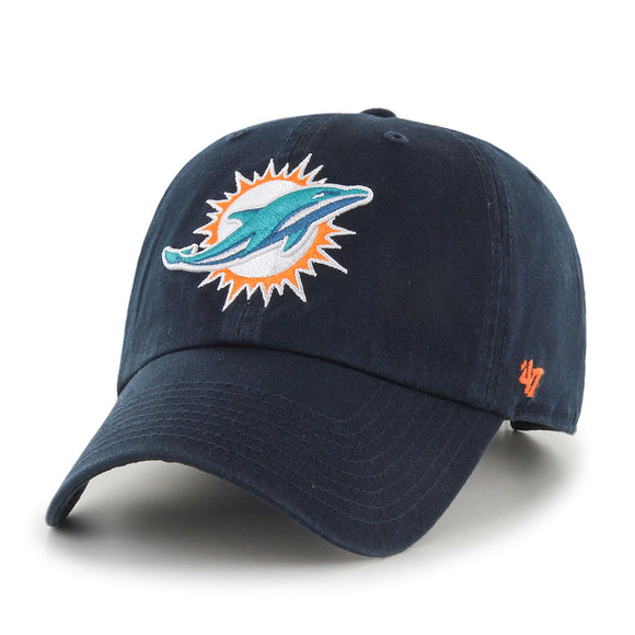 Men's Miami Dolphins '47 Clean Up Black Hat Cap NFL Football Adjustable Strap