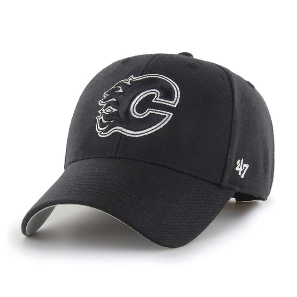 Calgary Flames '47 NHL MVP Black White Structured Adjustable Strap One Size Fits Most Hat Cap