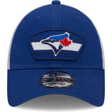 Men's Toronto Blue Jays New Era Royal/White Logo Patch 9FORTY Trucker Snapback Hat