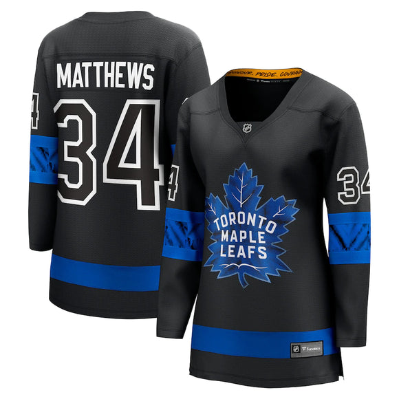 Women's Fanatics Branded Auston Matthews Black Toronto Maple Leafs - Alternate Premier Breakaway Reversible Player Jersey