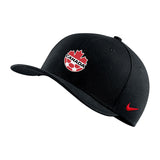 Youth Nike Black Canada Soccer Primary Logo Swoosh - Flex Fit Hat